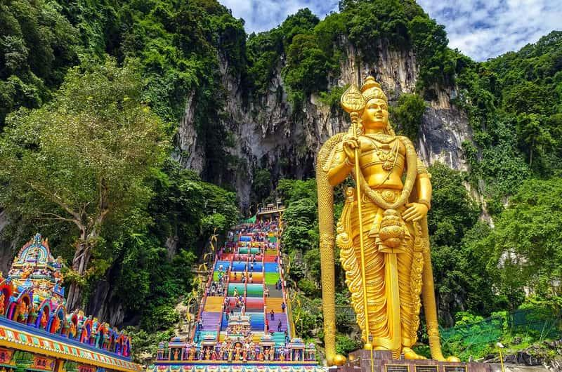 Murugan statue and stairs at Batu Caves